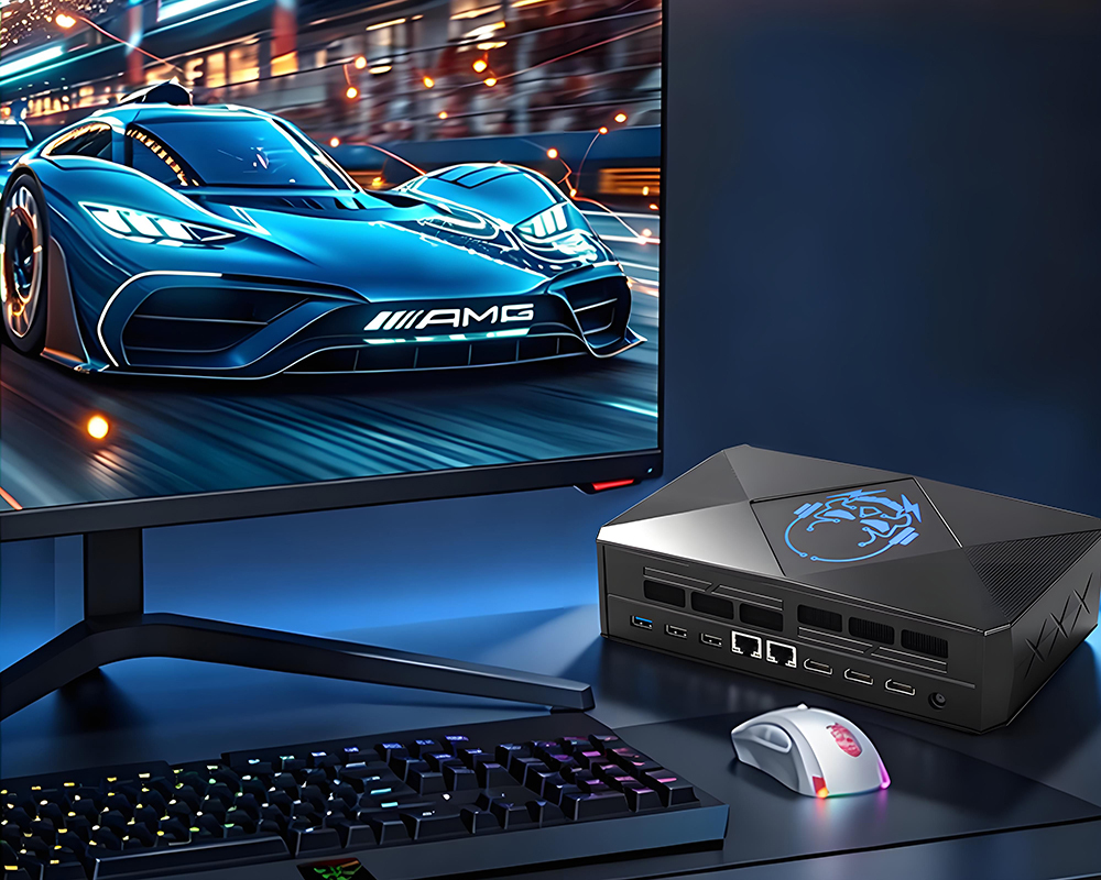 Últimos blogs de la empresa sobre COMPUTEX 2026 GPU discreta Salida cuádruple 4K y LAN dual 2.5G se convierten en configuraciones convencionales para mini PC para juegos