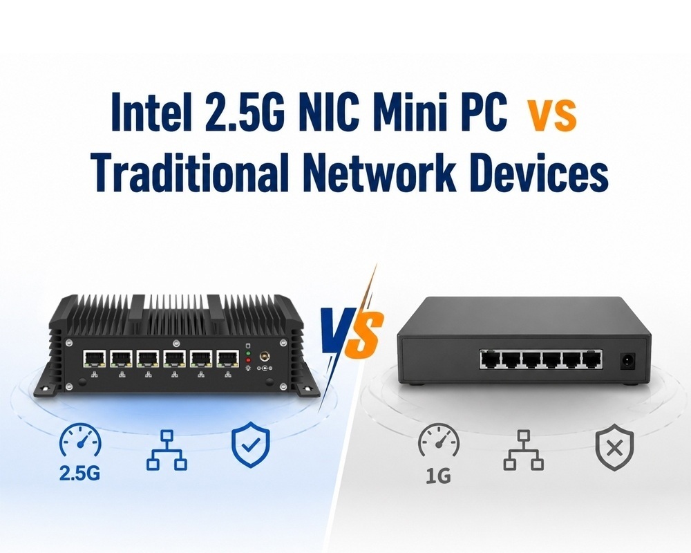 Últimos blogs de la empresa sobre Intel 2.5G Ethernet Mini PC VS Dispositivos de Red Tradicionales: Diferencias de Aplicación para Redes Empresariales Flexibles