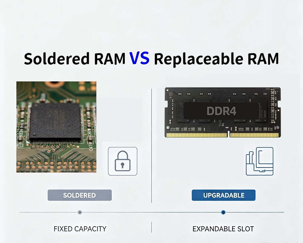 Últimos blogs de la empresa sobre RAM soldada VS RAM reemplazable Una comparación en profundidad del potencial de actualización de mini PC