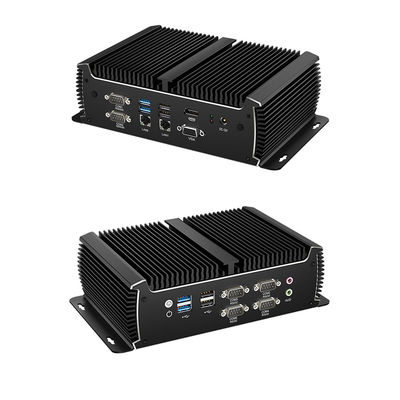 PC industrial sin ventilador negro Mini Computer Intel Core Dual LAN Dual Display Salida asíncrona 1135G7U