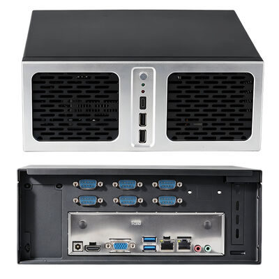 comprar Mini PC industrial con procesador In-tel Celeron G6900 Puertos LAN duales Seis puertos COM y dos interfaces SATA mini ordenador Fabricación en línea