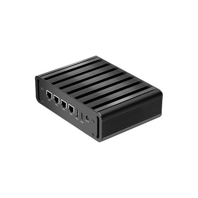 Intel N100 4 LAN Dual COM Industrial Mini PC sin ventilador con Wifi DDR4 16G RAM Windows Linux