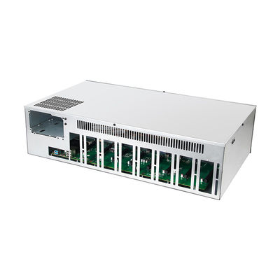 8 GPU Mining Rig Slot Mainframe con alta fuente de alimentación y cuatro ventiladores de enfriamiento