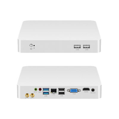 Intel Mini PC con procesador de la serie Core DDR3 RAM y chasis de aluminio blanco