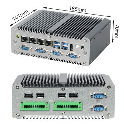 Mini PC industrial con procesador Intel Core I7-10510U, cuatro LAN y seis COM