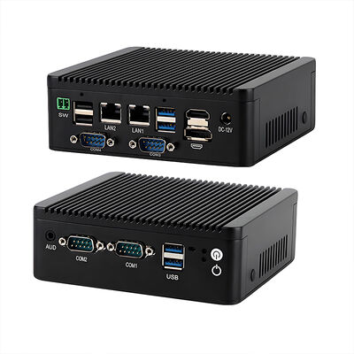 Mini PC Industrial con procesador Intel AlderLake N100, puertos LAN duales, 4 puertos serie, 1 HD-MI, 6 puertos USB, ordenador sin ventilador DDR4